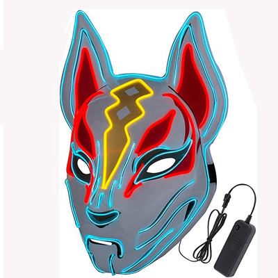 Fox Drift Cadılar Bayramı LED Yüz Maskesi Cosplay Oyun Partisi İçin Yanar