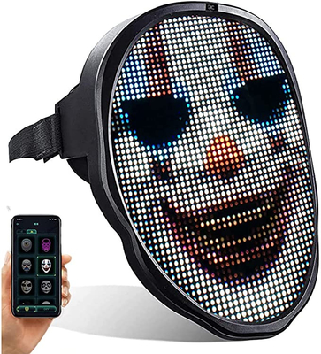 2000 MAh Pil Uygulama Kontrollü Programlanabilir Akıllı LED Yüz Maskesi