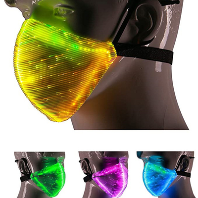 LED Işıklı Yüz Maskesi 7 Renk Işıklı USB Şarj Edilebilir Karanlıkta Parlayan