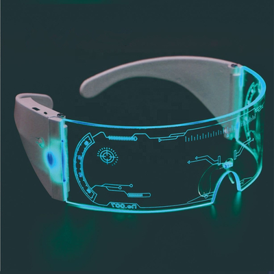 Fütüristik Aydınlık LED Gözlükler 7 Renk, Yetişkinler İçin USB Şarj Edilebilir Yanar