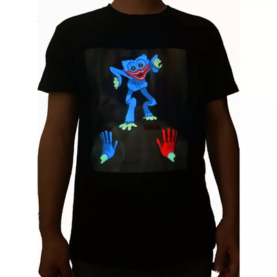 Esnek LED Aydınlatmalı T Shirt Yumuşak Işıklı Parlayan Siyah
