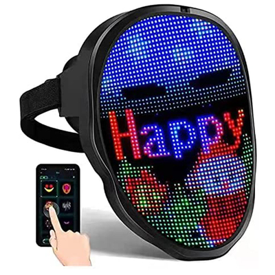 Programlanabilir Uygulama Led Cadılar Bayramı Maskesi Bluetooth Diy Metin Görüntüsü