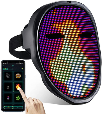 ABS Plastik Bluetooth LED Maske Uygulama Kontrolü DIY Metin Resim ve Fotoğraf Düzenleme