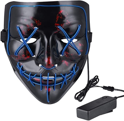 Korkunç Cadılar Bayramı LED Yüz Maskesi Purge Light Up Yetişkinler İçin PVC Maske