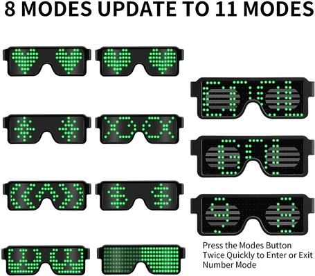 11 Model Işıklı LED Gözlük