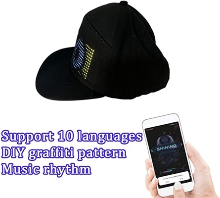 Programlanabilir DIY Metin Deseni Bluetooth LED Şapka Uygulama Kontrolü Sihirli Ekran LED Şapka