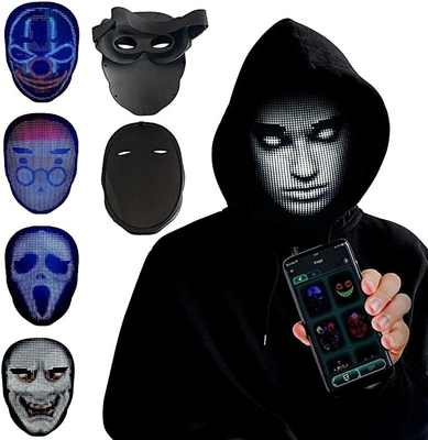 APP Kontrollü Akıllı Vites Değiştirme LED Yüz Maskesi Özelleştirilmiş Desen Yükleme Resimleri