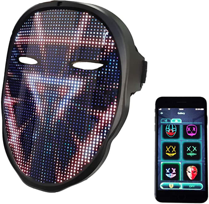 Cadılar Bayramı Noel için Bluetooth Led Yüz Maskesi Düzenlenebilir Işık Up