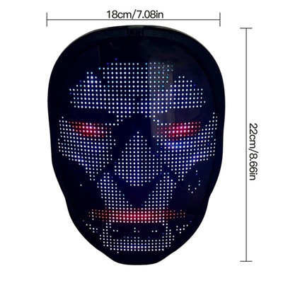 DIY Akıllı LED Yüz Maskesi Şarj Edilebilir Pil ile Led Işık Up Tam Yüz Maskesi