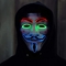 Cadılar Bayramı Beyaz LED Yüz Maskesi V Vendetta Maskesi Anonim Adam İçin