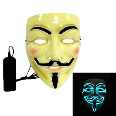 Hacker Halloween LED Yüz Maskesi Aydınlık Yanıp Sönen Cosplay Kostüm