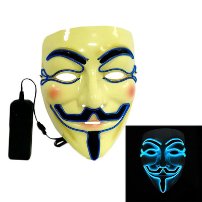 Hacker Halloween LED Yüz Maskesi Aydınlık Yanıp Sönen Cosplay Kostüm