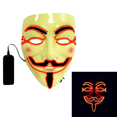 Hacker Halloween LED Yüz Maskesi Aydınlık Yanıp Sönen Cosplay Kostüm