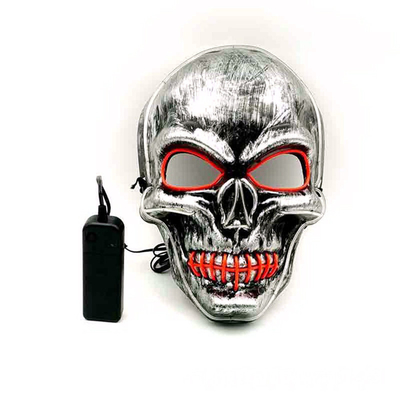 Skull Scary Light Up Halloween LED Yüz Maskesi Yetişkinler İçin Ayarlanabilir