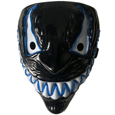 Neon EL Telli Venom Halloween Korkunç Işıklı Maske 3 Aydınlatma Modu