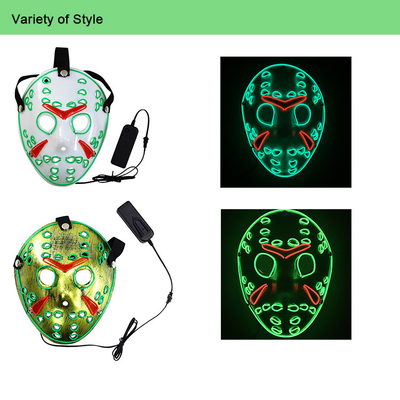 Jason Korku Cadılar Bayramı Masquerade için LED Cosplay Yüz Maskesi