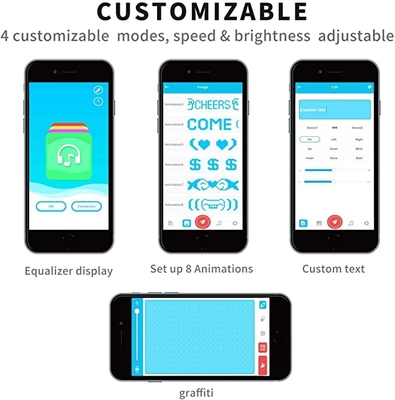 APP Kontrolü Programlanabilir LED Yüz Maskesi Özelleştirilebilir Moda Şarj Edilebilir