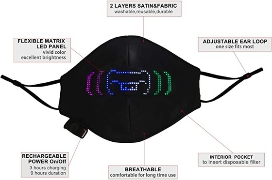 Rave LED Işıklı Yüz Maskesi