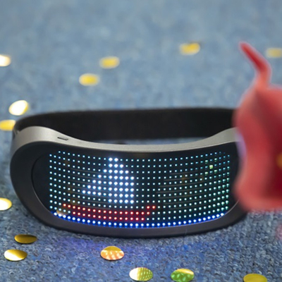 Düzenlenebilir Bluetooth LED Işıklı Gözlük RGB Tam Renkli 42 Desen