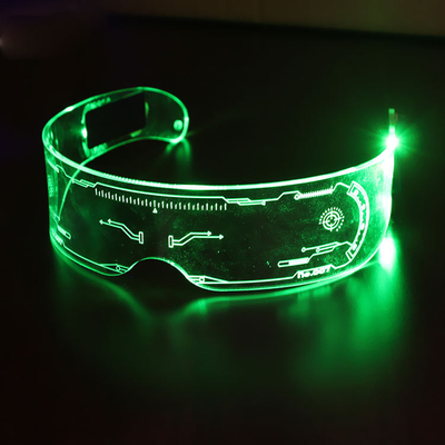 Cyberpunk 7 Renk ve 3 Modlu LED Vizör Gözlük Fütüristik Akrilik