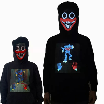Esnek LED Aydınlatmalı T Shirt Yumuşak Işıklı Parlayan Siyah