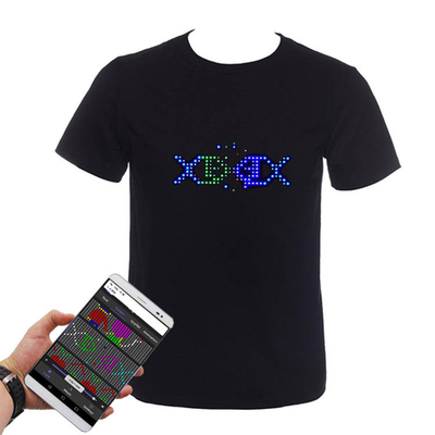 APP Kontrol LED Aydınlatma T Shirt Bluetooth Programlanabilir Şarj Edilebilir