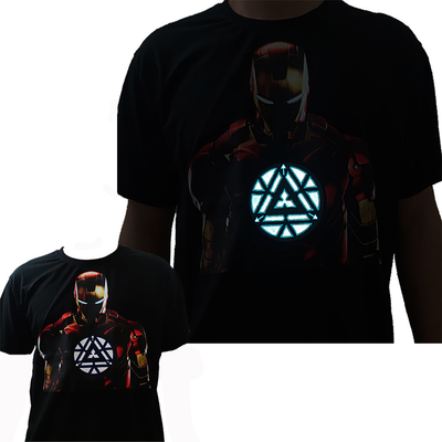 EL Işık Yayan LED Aydınlatma T Shirt Yumuşak Işıklı Giysiler