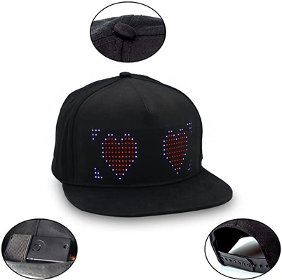 Çoklu Dil Bluetooth LED Şapka RGB Renkli Düzenleme Metin Müzik Resim Çizimi