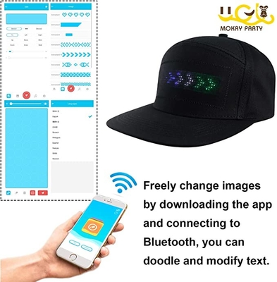 Parti Festivali için Bluetooth LED Mesaj Şapka Hareketli Ekran Kapağı