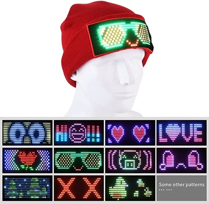 Ekran Bere Hat Bluetooth APP DIY LED Akıllı Başlık Unisex Düzenlenebilir