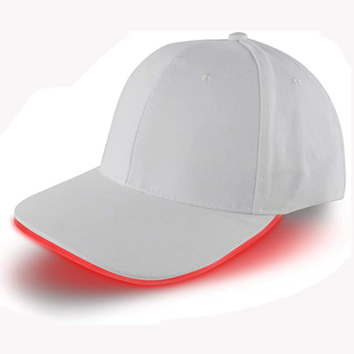 Parlak LED Beyzbol Şapkaları Kırmızı Işıklı Beyaz Renkli Şapkalar