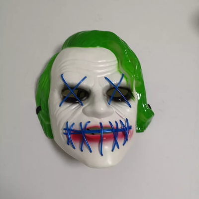 Yeşil Joker Cadılar Bayramı Masquerade Partisi Cosplay İçin Led Işıklı Maske