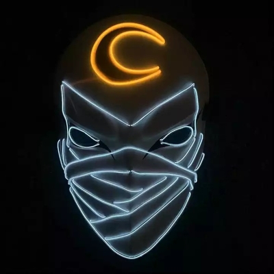 Moon Knight Halloween Light Up Led Maske Pvc Malzeme Karanlıkta Parlıyor