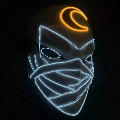 Moon Knight Halloween Light Up Led Maske Pvc Malzeme Karanlıkta Parlıyor