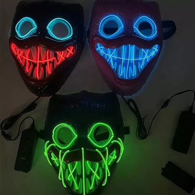 Bobby Light Up Cadılar Bayramı LED Yüz Maskesi Cosplay Partisi İçin PVC Malzeme