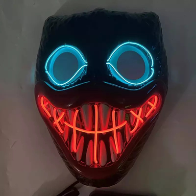 Bobby Light Up Cadılar Bayramı LED Yüz Maskesi Cosplay Partisi İçin PVC Malzeme