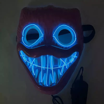 Bobby Light Up Cadılar Bayramı LED Yüz Maskesi Cosplay Partisi İçin PVC Malzeme