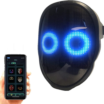 Cadılar Bayramı Partisi Cosplay için Programlanabilir Akıllı LED Yüz Maskesi Bluetooth Parlayan