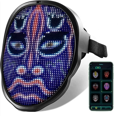 Kostüm Cosplay Partisi Masquerade İçin Programlanabilir Bluetooth LED Maske