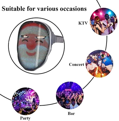 Kostüm Cosplay Partisi Masquerade İçin Programlanabilir Bluetooth LED Maske