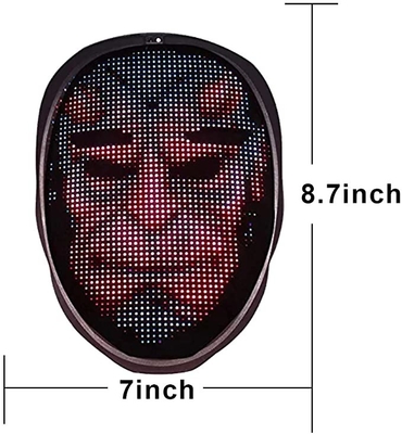 Kostüm Cosplay Partisi Masquerade İçin Programlanabilir Bluetooth LED Maske