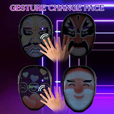 Kostüm Cosplay Partisi Masquerade İçin Programlanabilir Bluetooth LED Maske