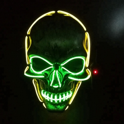 Light Up EL Wire Cadılar Bayramı LED Yüz Maskesi DC3V 10 Renk Opsiyonel