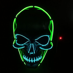 Light Up EL Wire Cadılar Bayramı LED Yüz Maskesi DC3V 10 Renk Opsiyonel