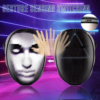 LED Ekran Yüz Maskesini Düzenleme DIY Desen Metni Resimleri Yükle APP Kontrolü