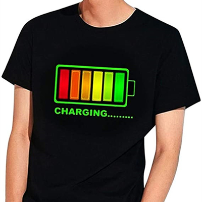 Rave Parti Festivali için Müzikli Light Up Ses Aktif Led T Shirt